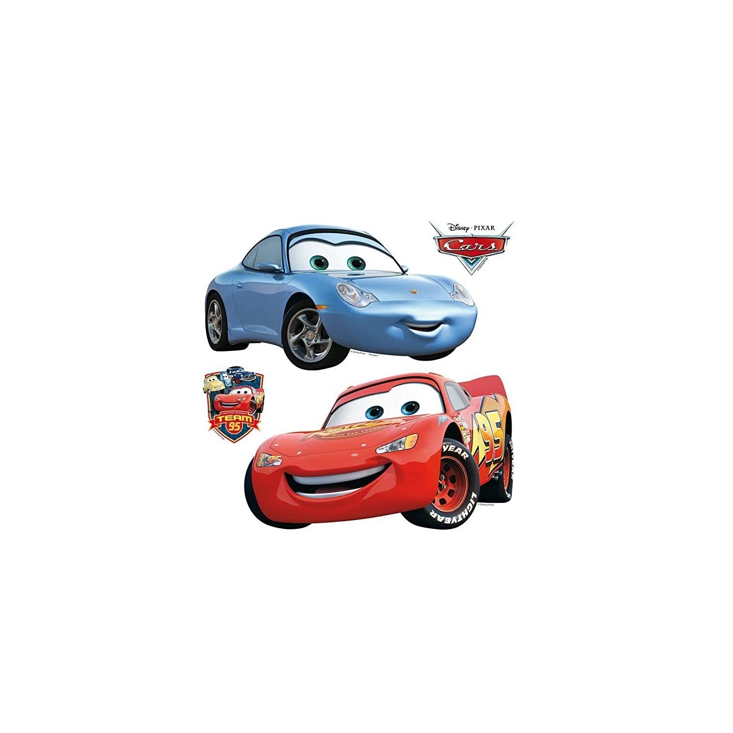 Stickers géant Cars Flash McQueen et Sally