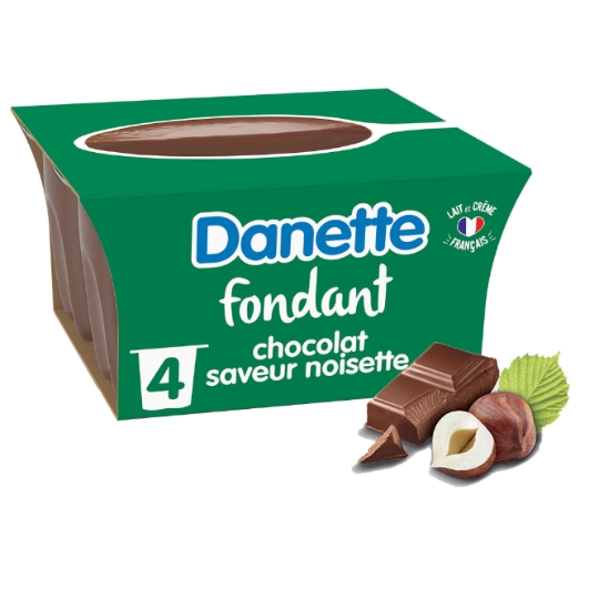 Crème dessert chocolat fondant DANETTE : les 4 pots de 100g à Prix Carrefour