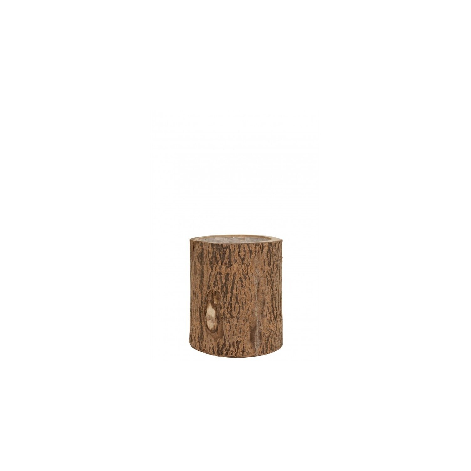 Cache-pot en bois de paulownia - naturel D19xH16cm - LASS
