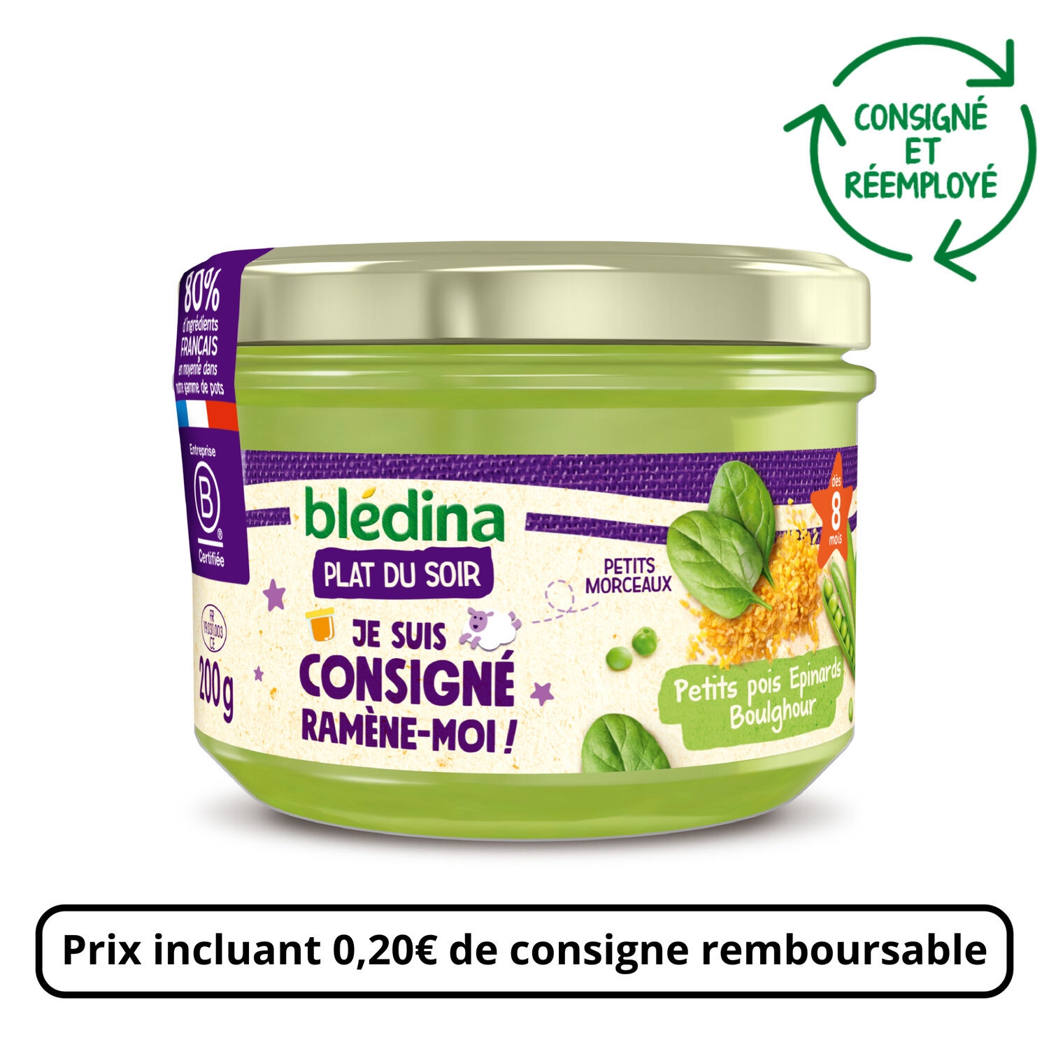 Blédina Blédichef Fondue de Légumes et Lieu (dès 18 mois) l'assiette de  250g (lot de 8) 
