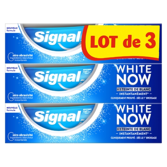 Dentifrice White Now Signal Le Lot De 3 Tubes De 75ml à Prix Carrefour 