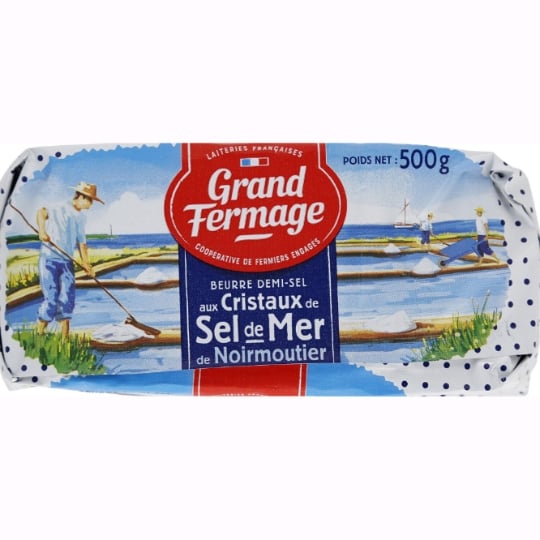 Beurre demi sel aux critaux de sel mer de noirmoutier