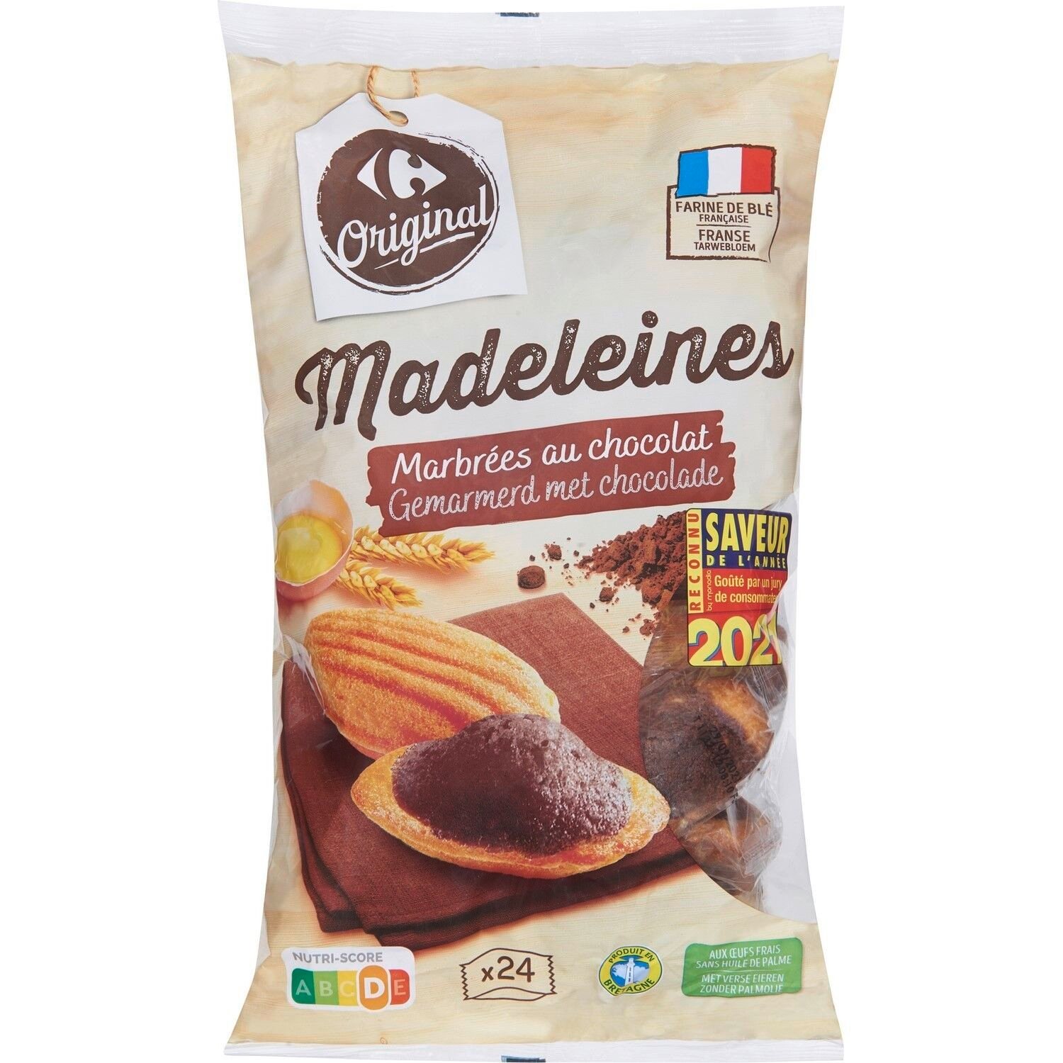 Madeleines nappées chocolat CARREFOUR ORIGINAL