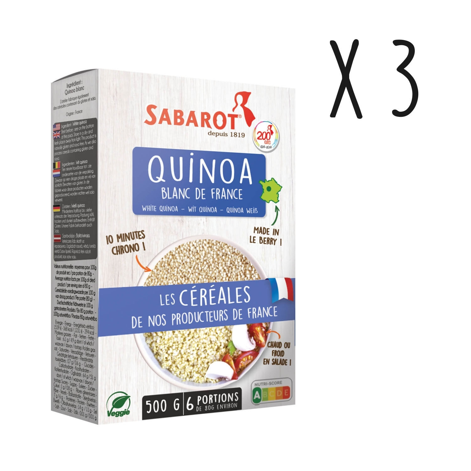 Céréales en mélange - Mélange quinoa et boulgour 500g - Sabarot