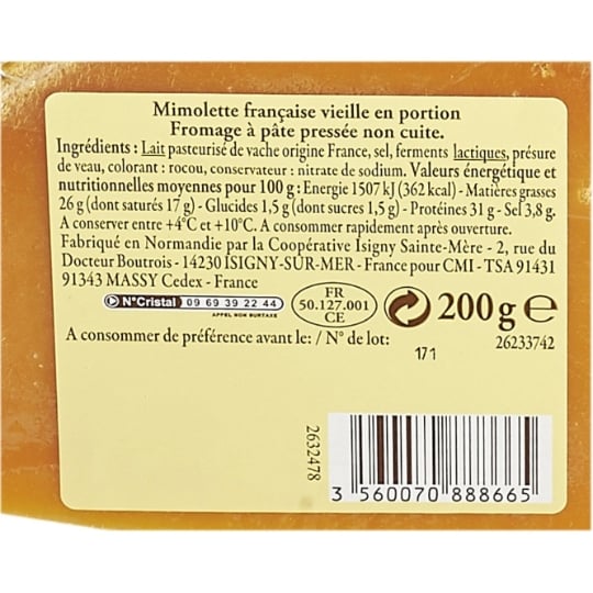 Fromage Mimolette Vieille Affinée 12 Mois Reflets De France Le Paquet De 200g à Prix Carrefour 