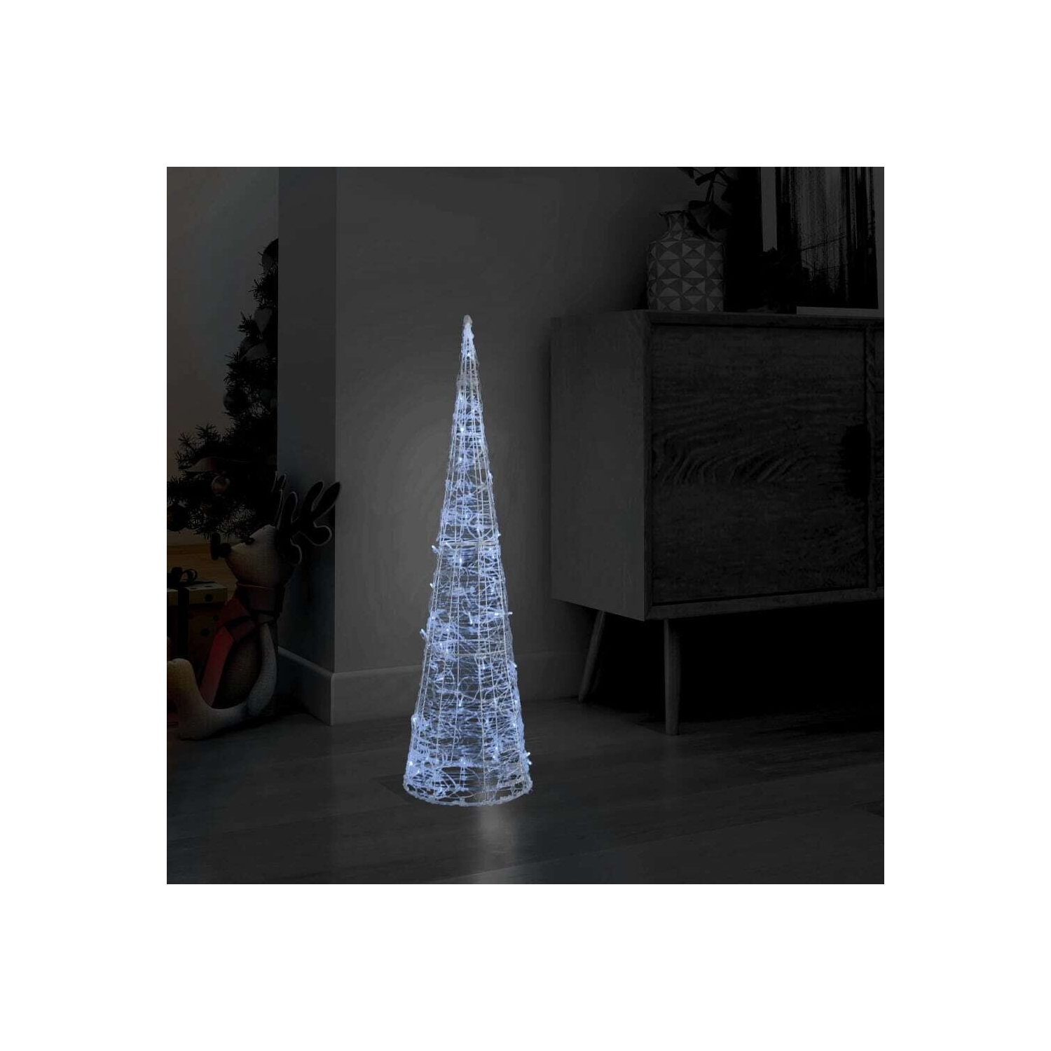 Cone lumineux de noel exterieur 90cm LED Blanc Froid