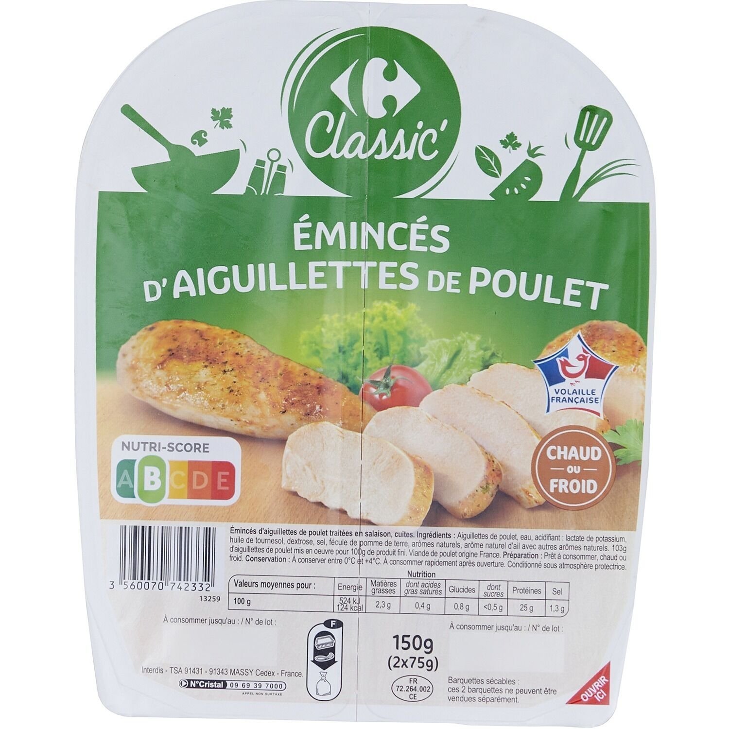 Paul & Louise Filet de poulet & Torsades, champignons à la crème 300g -  Prêt en 2 min- 100% viande origine France : : Epicerie