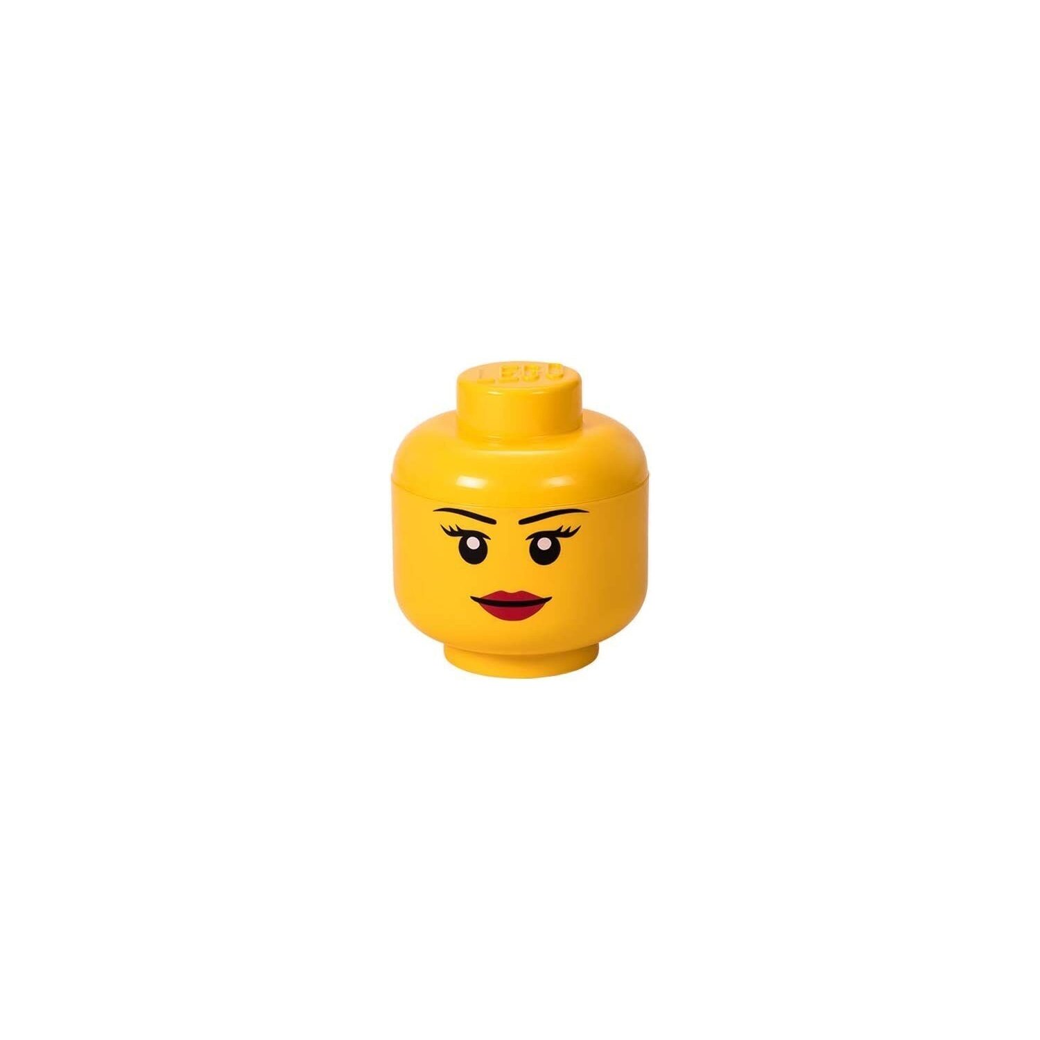 Lego Décoration - Tête de rangement empilable S fille jaune - Lego