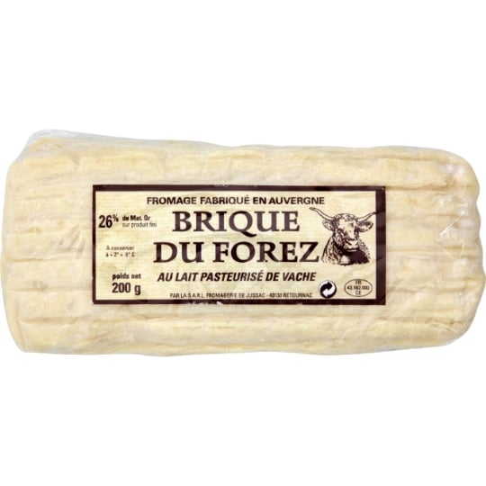 Fromage Brique Du Forez Au Lait Pasteurisé De Vache La Pièce De 200g à Prix Carrefour 