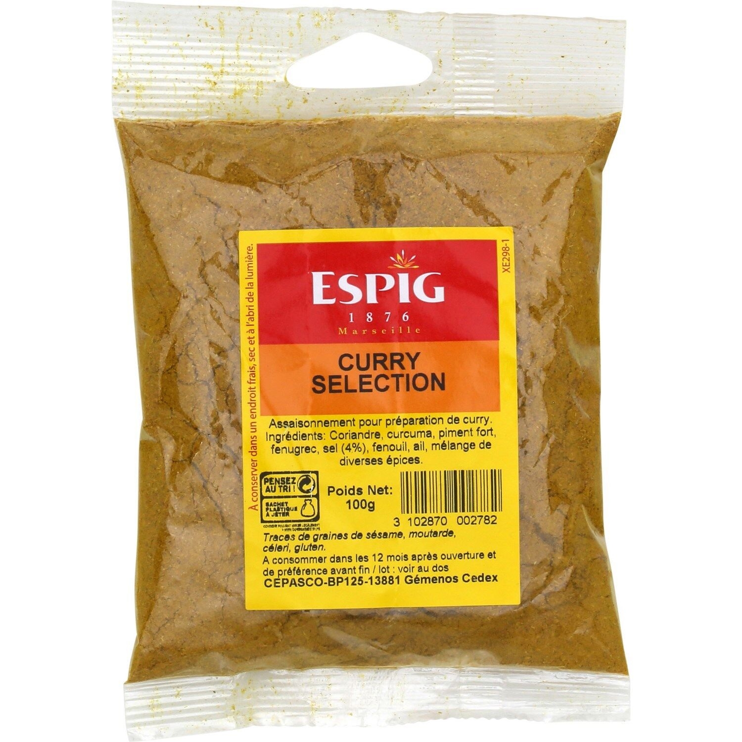 Curry Indian fort - Vente en ligne d'épices en poudre du monde  Conditionnement Sachet de 50g