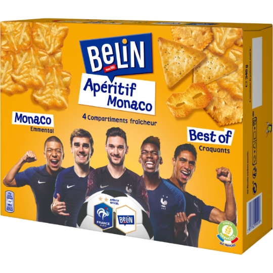 Belin Monaco - Crackers Salés à l'Emmental - Idéal pour l'Apéro - 8 Boîtes  x 100 g