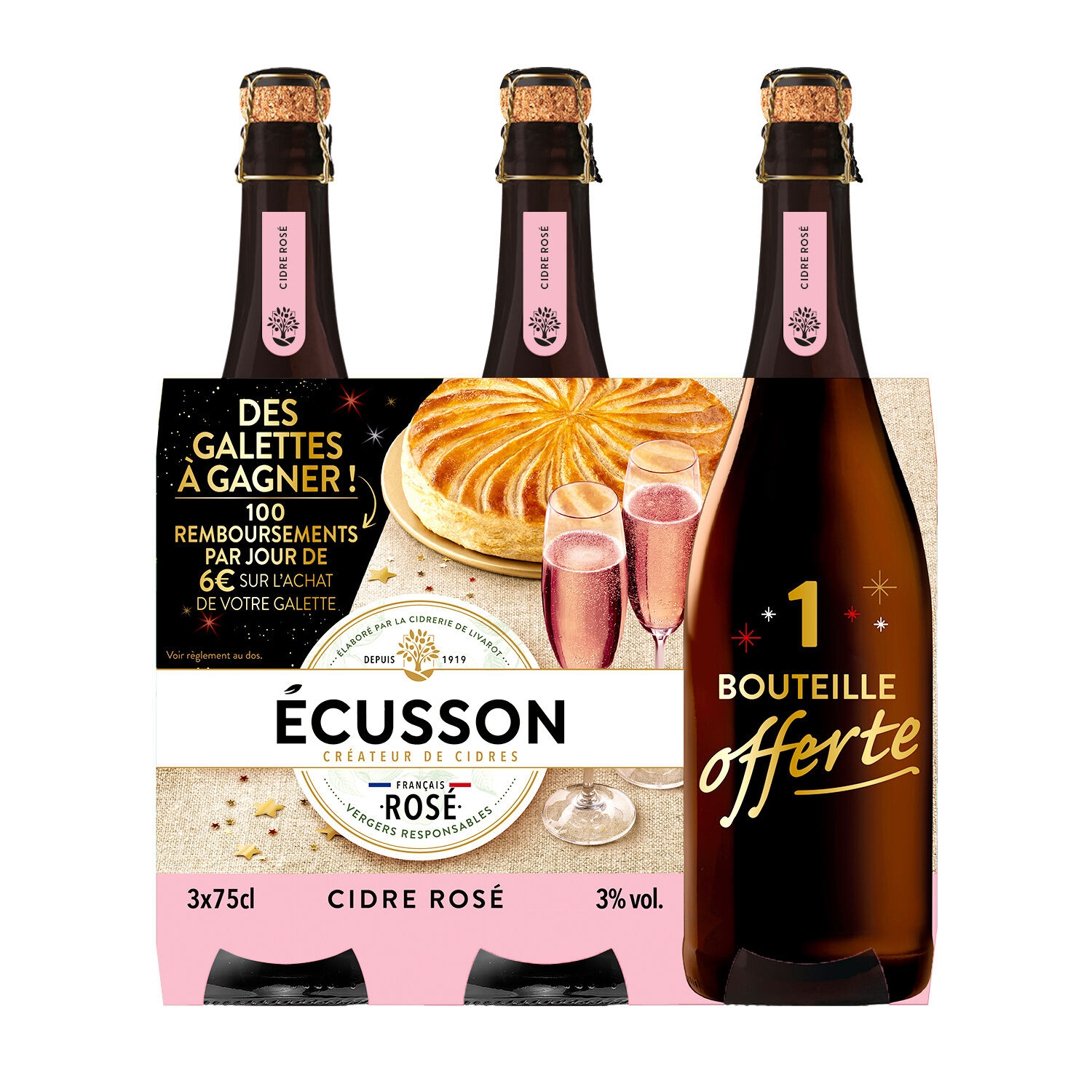 Cidre doux Ecusson Rosé Bio 3°