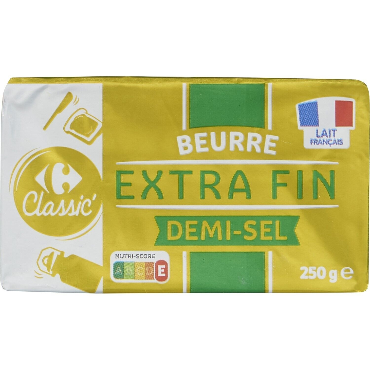 Beurre extra fin demi-sel CARREFOUR CLASSIC