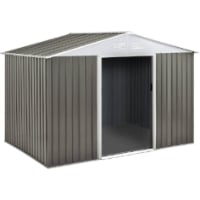 Abri de jardin métal en acier galvanisé effet bois gris 4,15 m² ADELMO