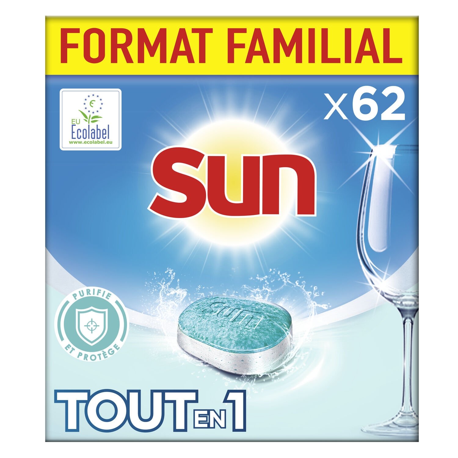 Sun Tablettes LaveVaisselle Tout En 1 62 Lavages Format Familial